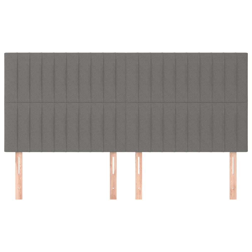 sengegavl mørkegrå 160x5x118/128 cm stof
