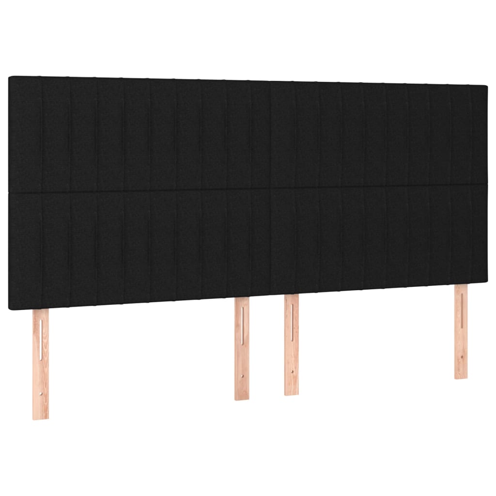 sengegavl sort 160x5x118/128 cm stof