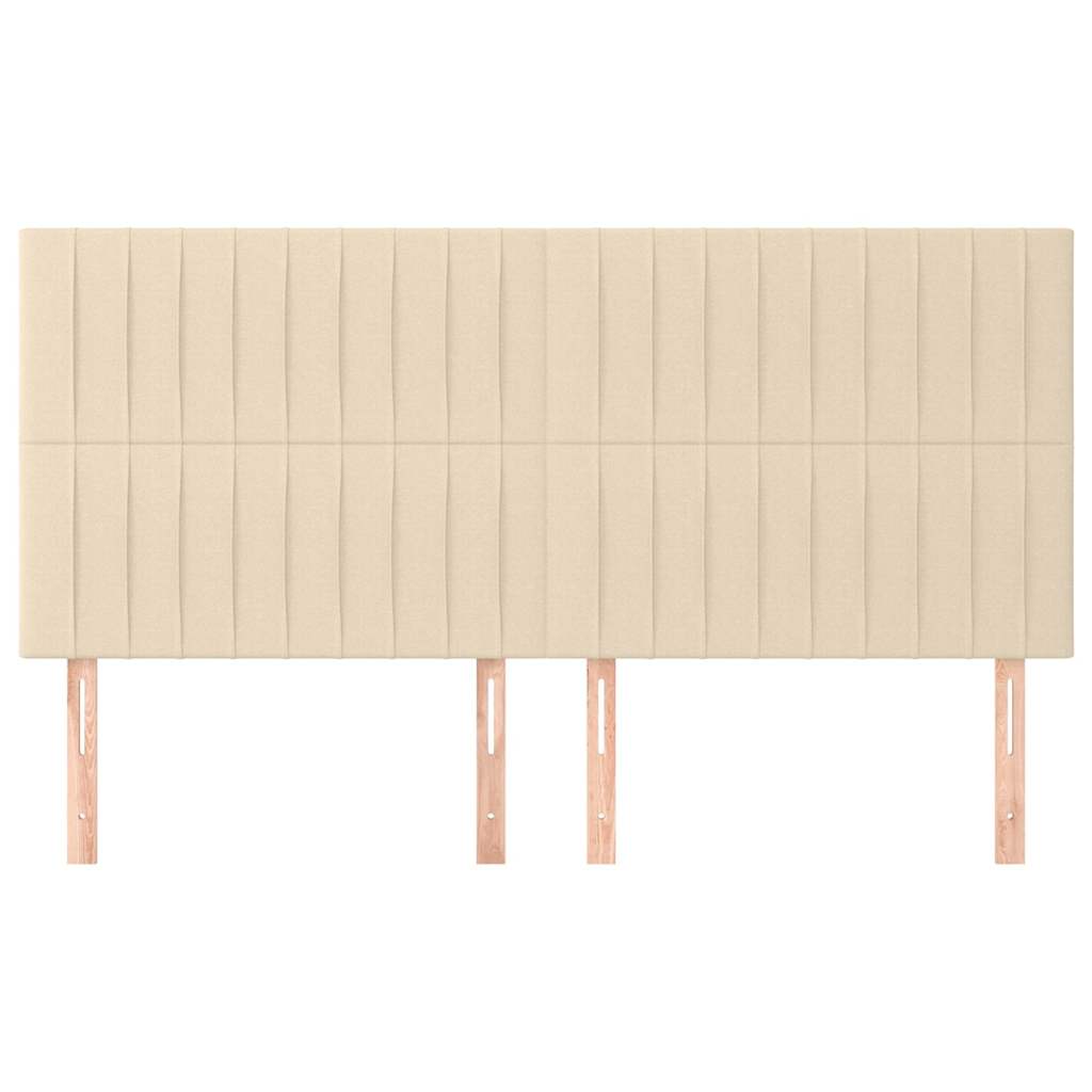 sengegavl cremefarvet 160x5x118/128 cm stof