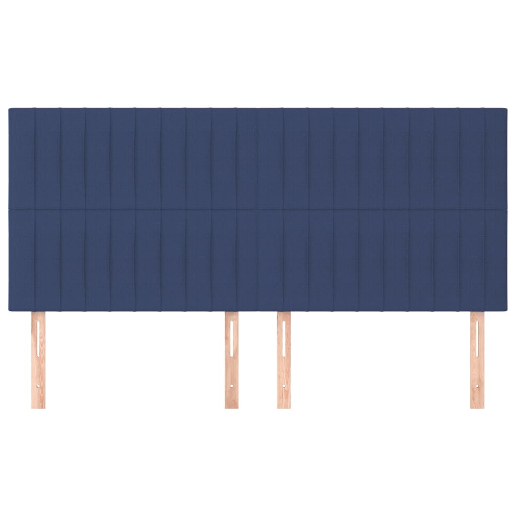 sengegavl blå 160x5x118/128 cm stof