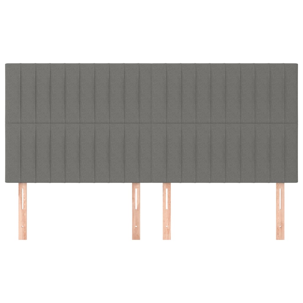 sengegavl mørkegrå 180x5x118/128 cm stof