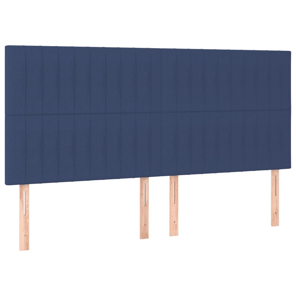 sengegavl blå 180x5x118/128 cm stof