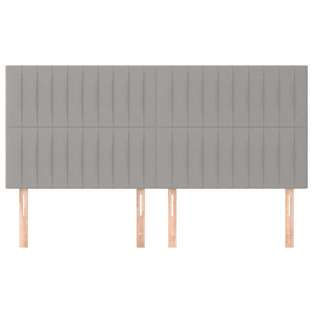 sengegavl lysegrå 200x5x118/128 cm stof