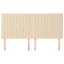 sengegavl cremefarvet 200x5x118/128 cm stof