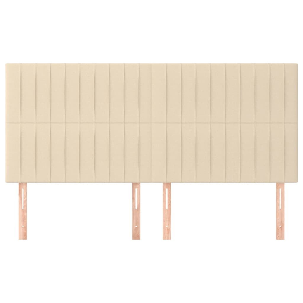 sengegavl cremefarvet 200x5x118/128 cm stof