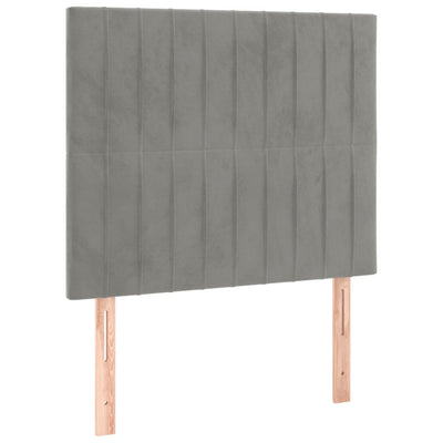 sengegavl lysegrå 80x5x118/128 cm fløjl