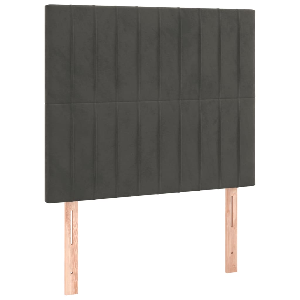 sengegavl mørkegrå 80x5x118/128 cm fløjl