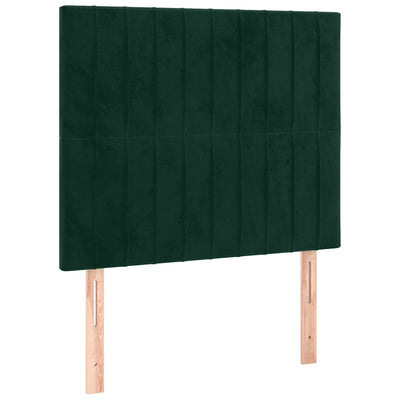 sengegavl mørkegrøn 80x5x118/128 cm fløjl