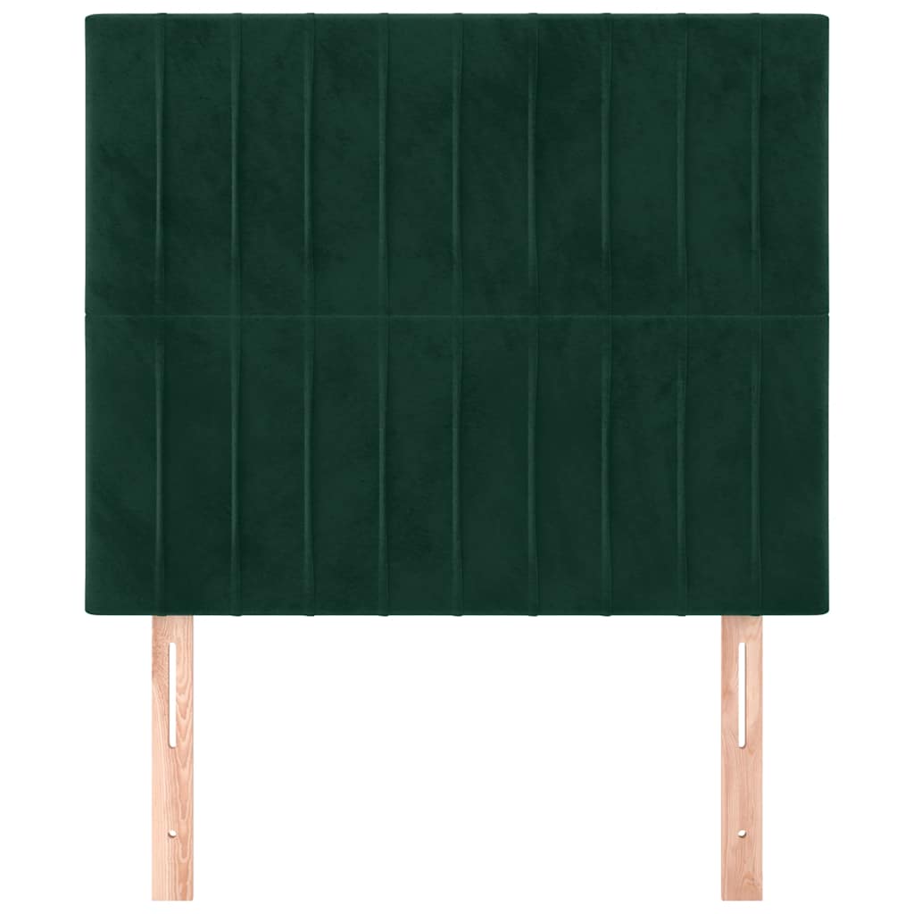 sengegavl mørkegrøn 80x5x118/128 cm fløjl