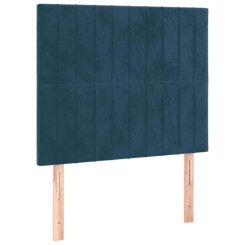 sengegavl mørkeblå 80x5x118/128 cm fløjl