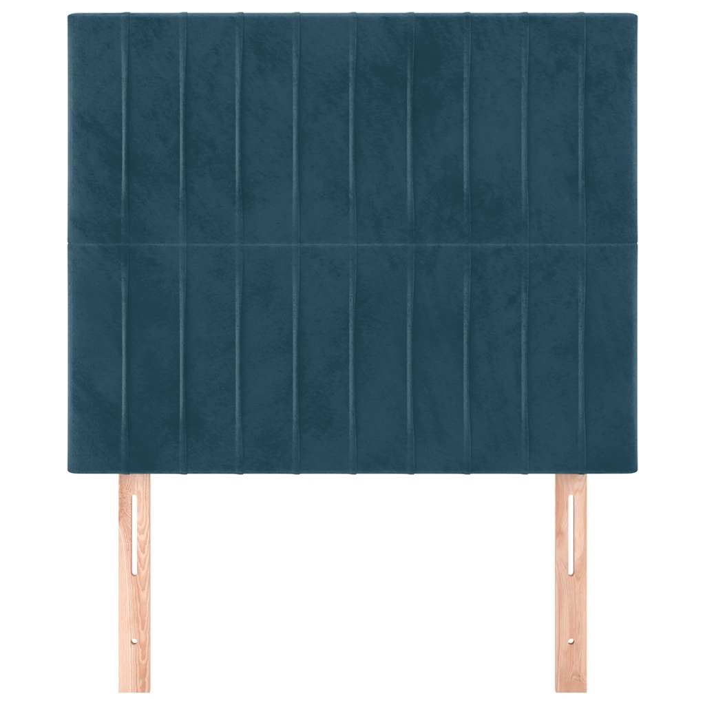 sengegavl mørkeblå 80x5x118/128 cm fløjl