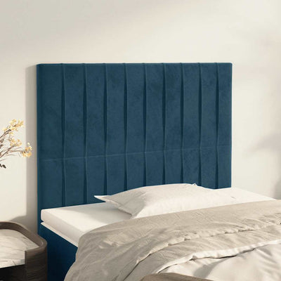 sengegavl mørkeblå 80x5x118/128 cm fløjl