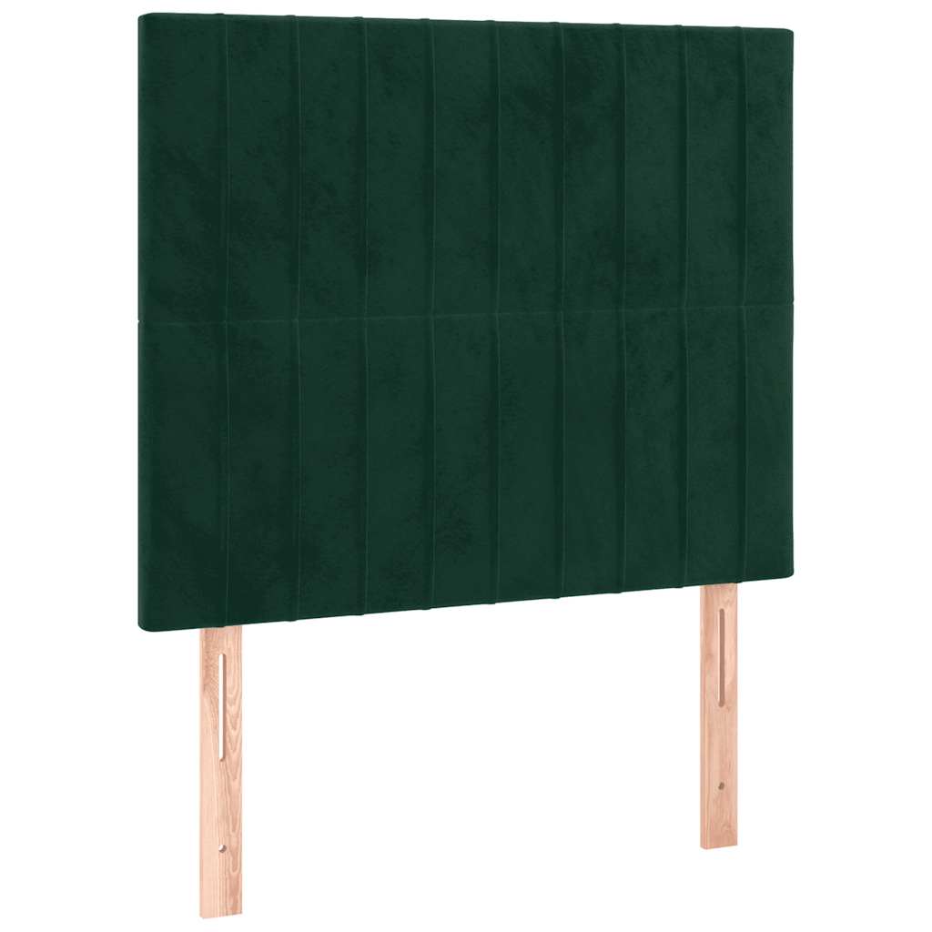 sengegavl mørkegrøn 90x5x118/128 cm fløjl