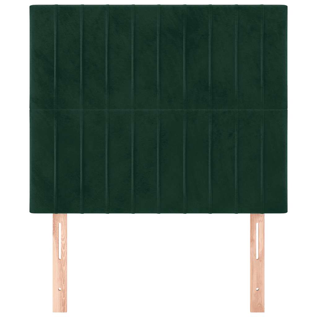 sengegavl mørkegrøn 90x5x118/128 cm fløjl