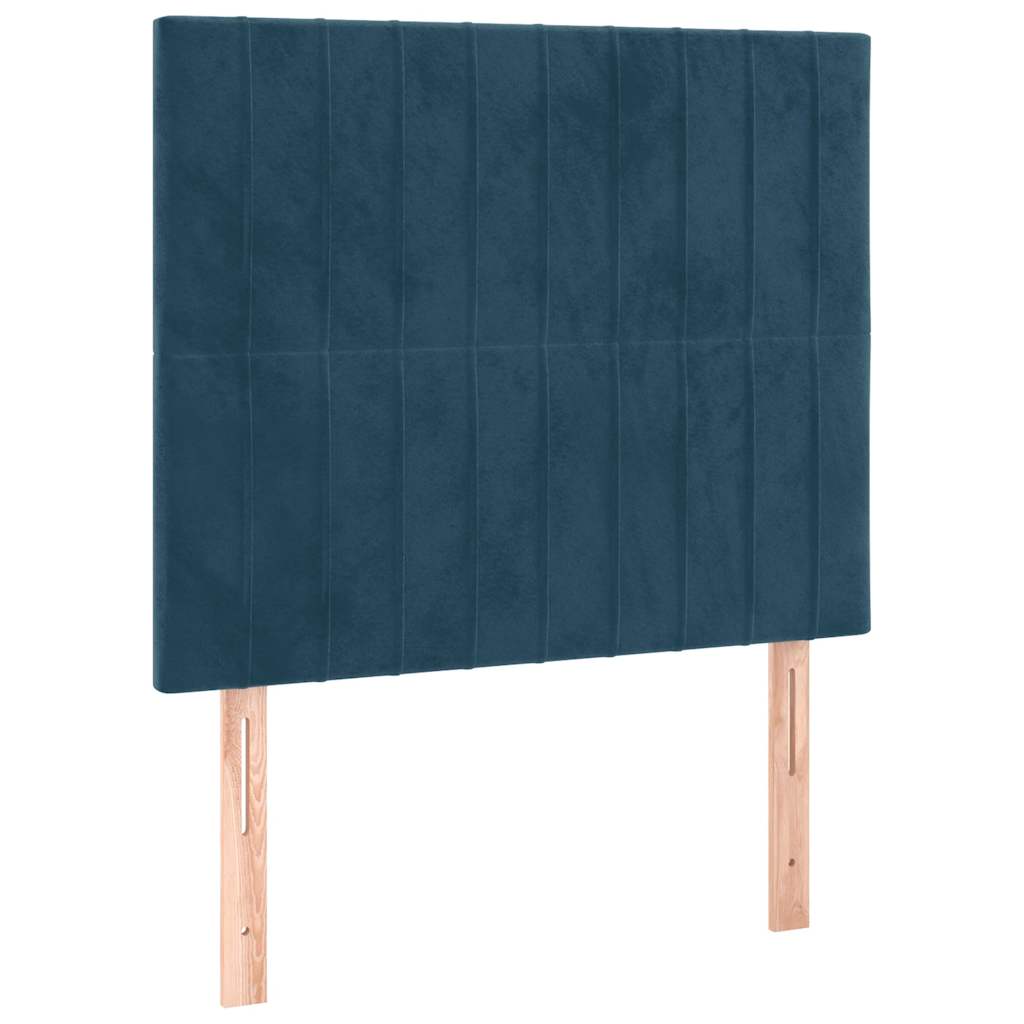 sengegavl mørkeblå 90x5x118/128 cm fløjl
