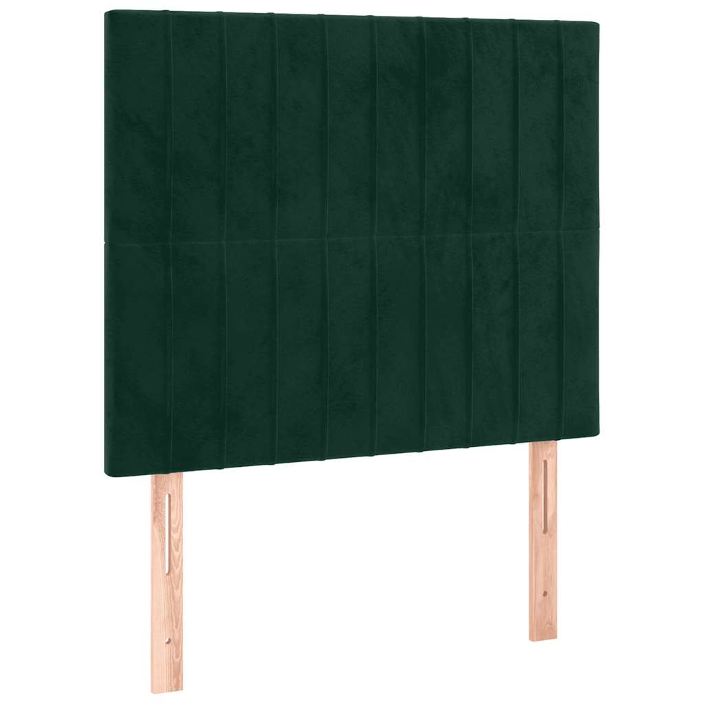 sengegavl mørkegrøn 100x5x118/128 cm fløjl