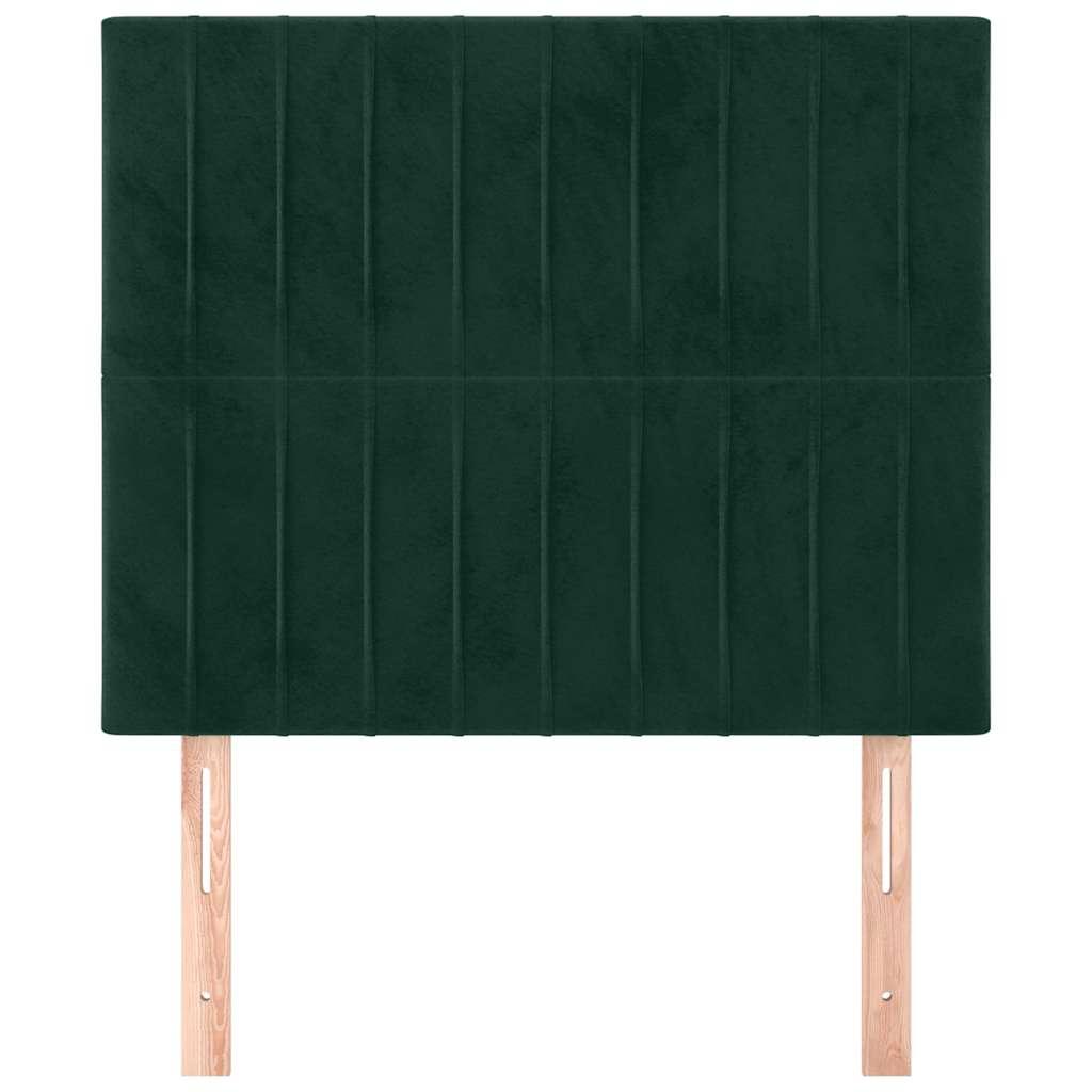 sengegavl mørkegrøn 100x5x118/128 cm fløjl