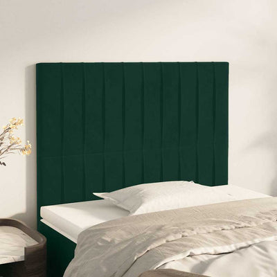 sengegavl mørkegrøn 100x5x118/128 cm fløjl