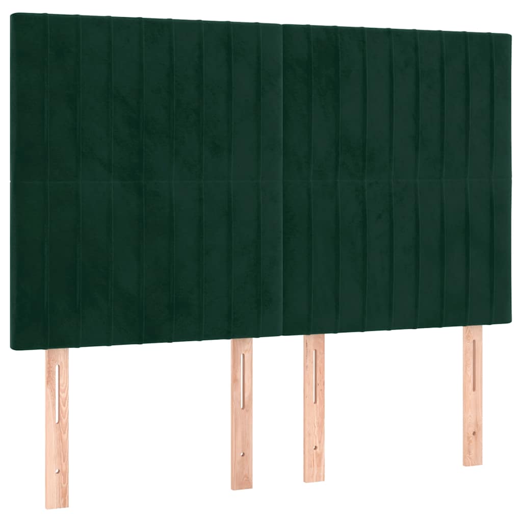sengegavl mørkegrøn 144x5x118/128 cm fløjl