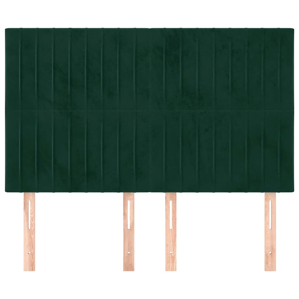 sengegavl mørkegrøn 144x5x118/128 cm fløjl