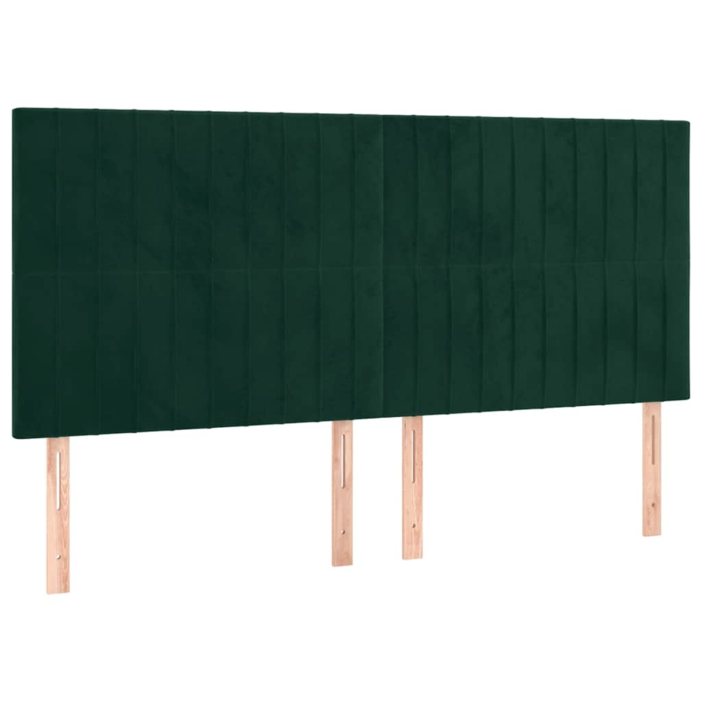 sengegavl mørkegrøn 160x5x118/128 cm fløjl