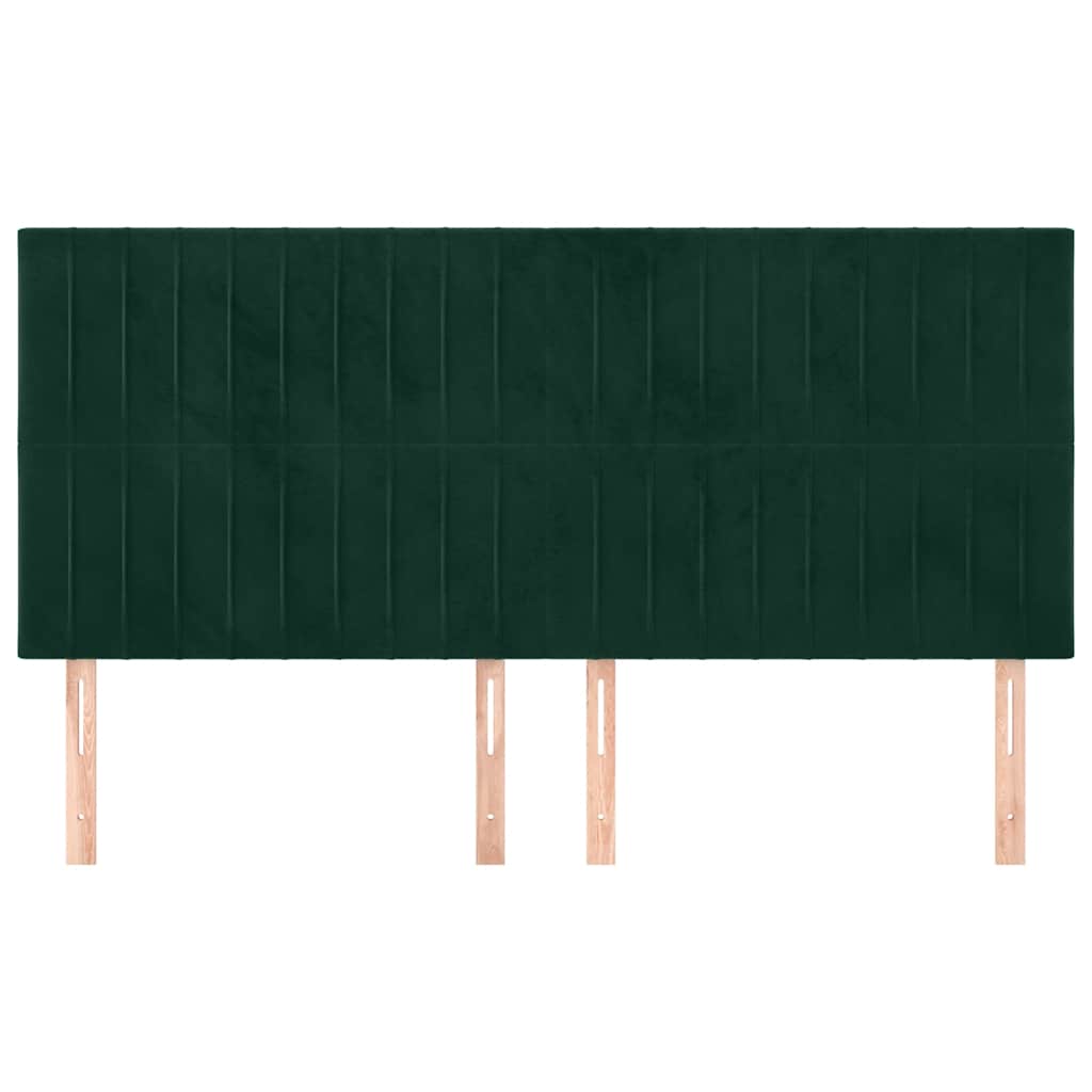 sengegavl mørkegrøn 160x5x118/128 cm fløjl