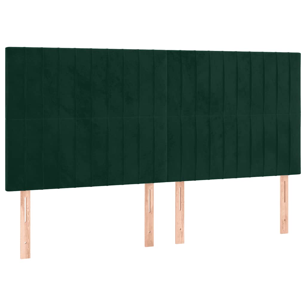 sengegavl mørkegrøn 180x5x118/128 cm fløjl