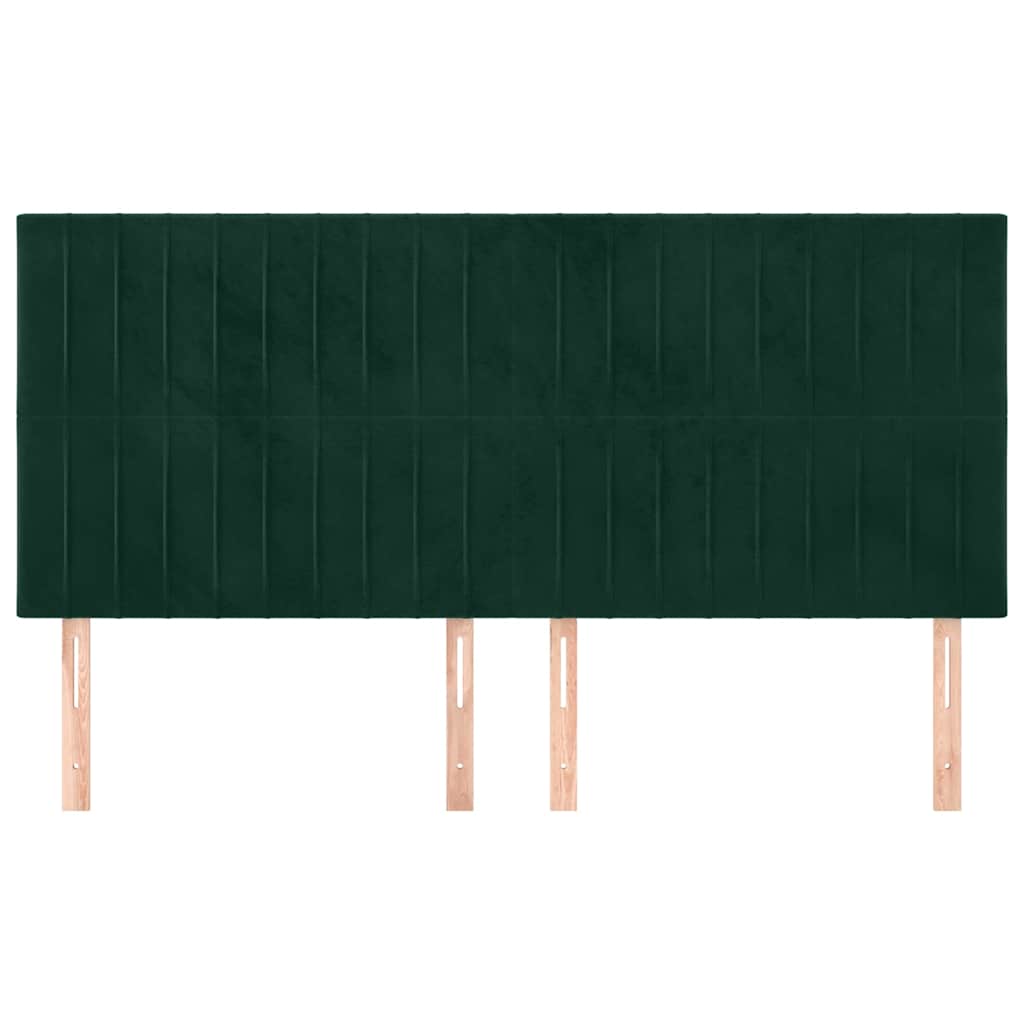 sengegavl mørkegrøn 180x5x118/128 cm fløjl