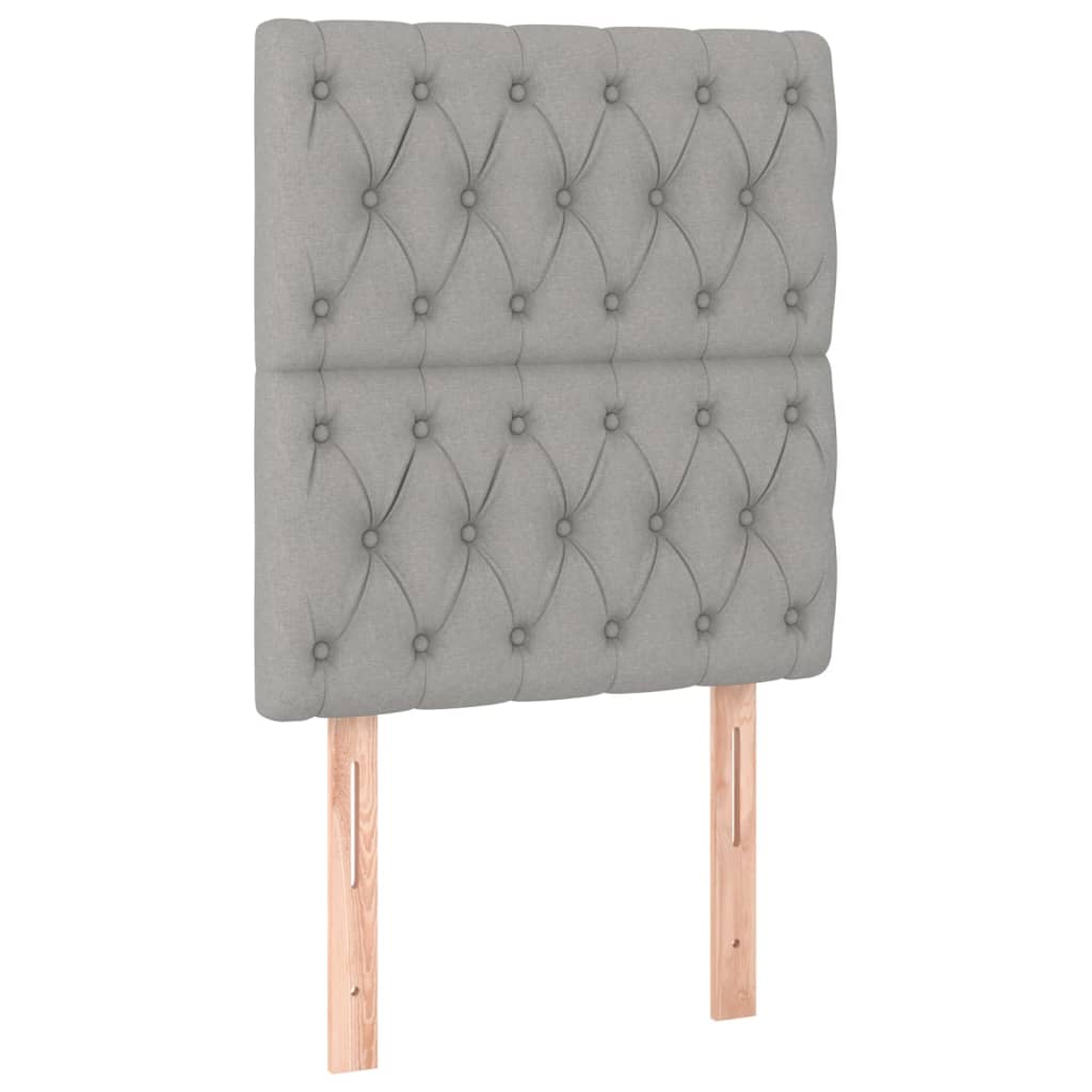 sengegavl lysegrå 80x7x118/128 cm stof