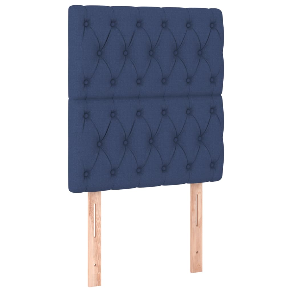 sengegavl blå 80x7x118/128 cm stof