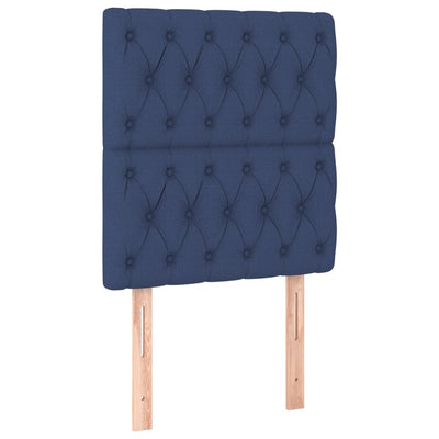 sengegavl blå 80x7x118/128 cm stof