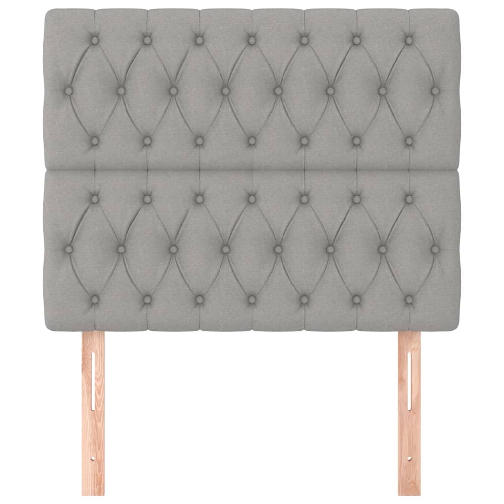 sengegavl lysegrå 90x7x118/128 cm stof