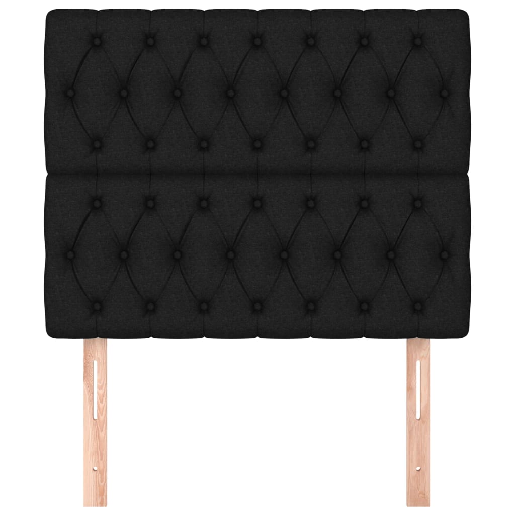 sengegavl sort 90x7x118/128 cm stof