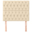 sengegavl cremefarvet 90x7x118/128 cm stof