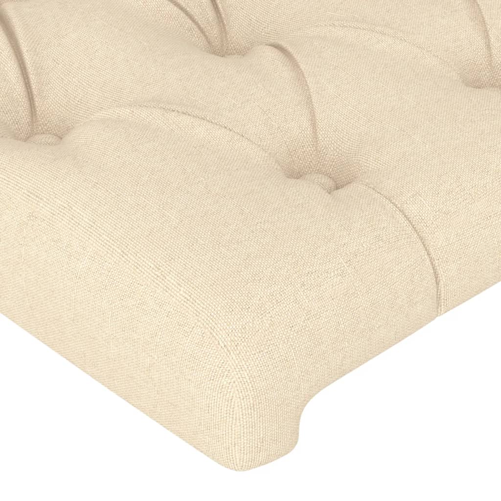 sengegavl cremefarvet 90x7x118/128 cm stof