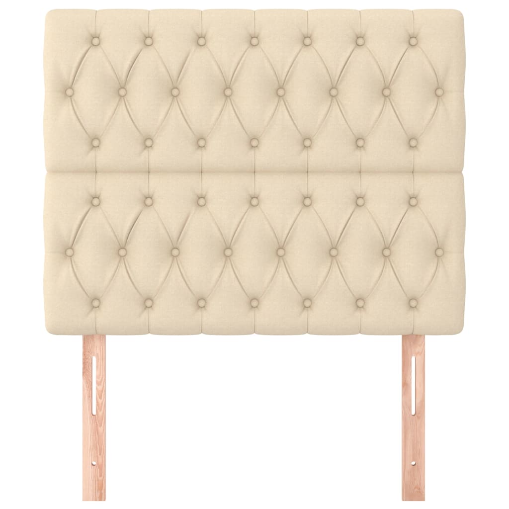 Sengegavl Creme 100x7x118/128 cm Stof