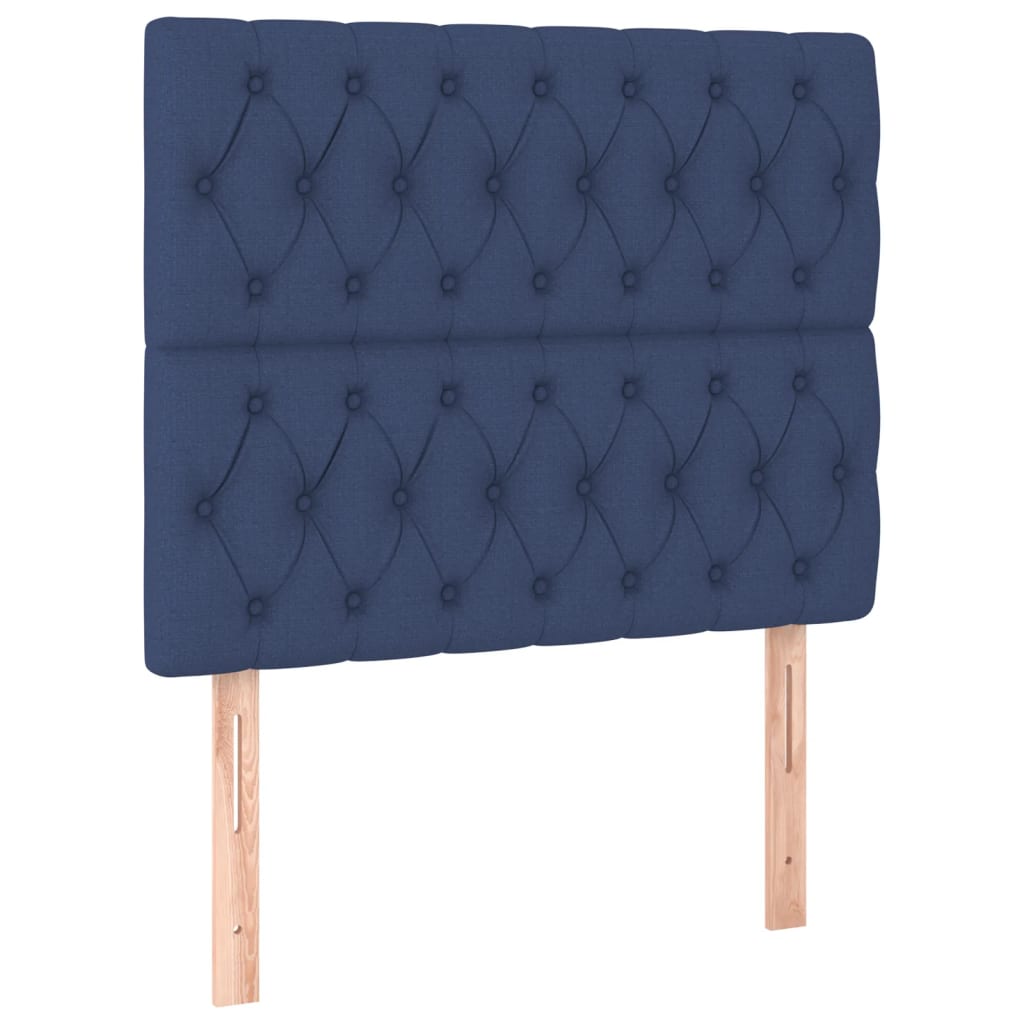 sengegavl blå 100x7x118/128 cm stof