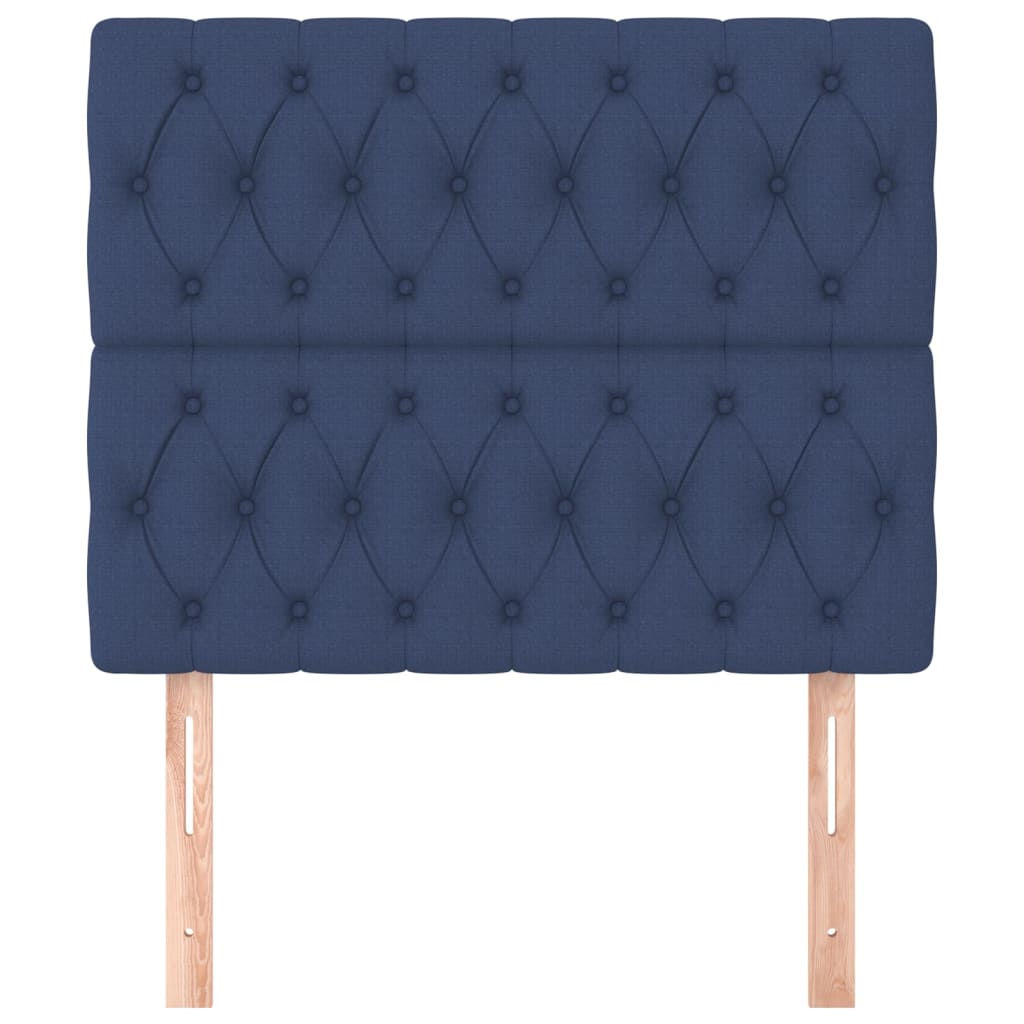 sengegavl blå 100x7x118/128 cm stof