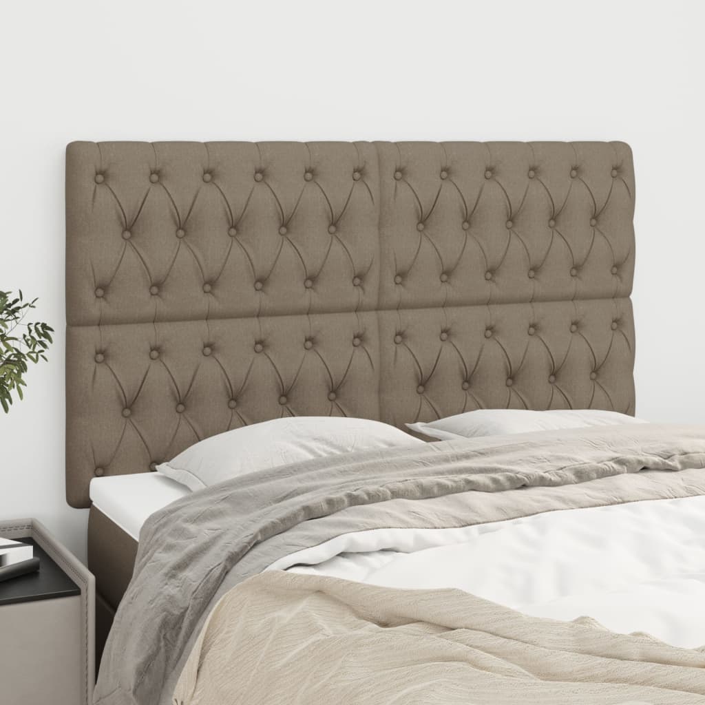 sengegavl taupe 144x7x118/128 cm stof