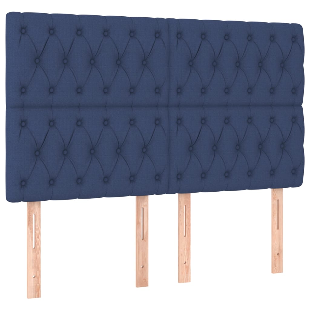 sengegavl blå 144x7x118/128 cm stof