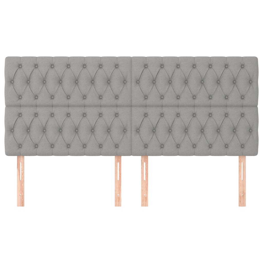 sengegavl lysegrå 200x7x118/128 cm stof