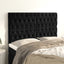 sengegavl sort 160x7x118/128 cm fløjl