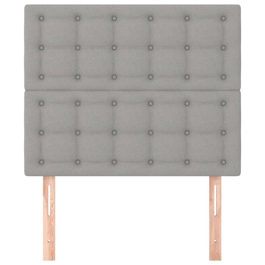 sengegavl lysegrå 80x5x118/128 cm stof