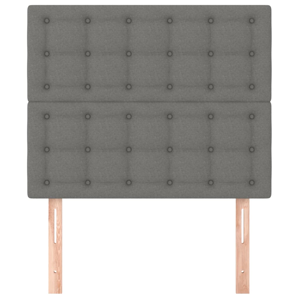 sengegavl mørkegrå 80x5x118/128 cm stof