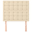 sengegavl cremefarvet 80x5x118/128 cm stof