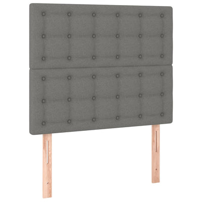 sengegavl mørkegrå 90x5x118/128 cm stof