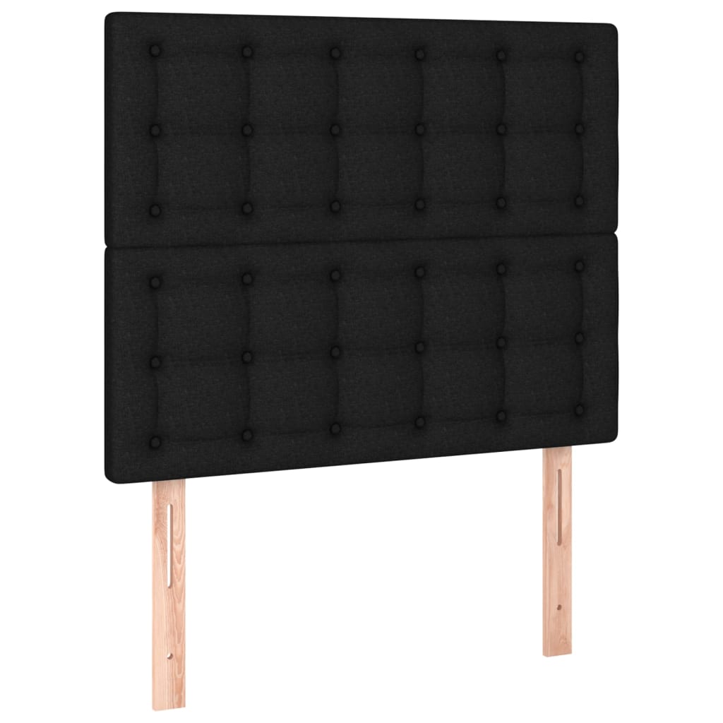 sengegavl sort 90x5x118/128 cm stof