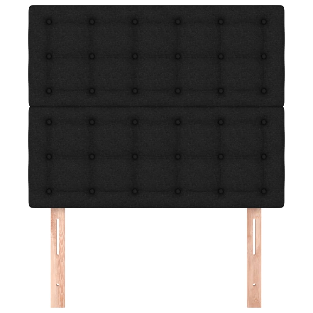 sengegavl sort 90x5x118/128 cm stof