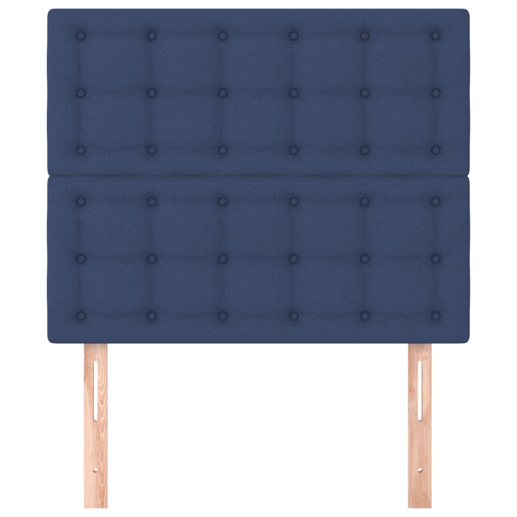 sengegavl blå 90x5x118/128 cm stof