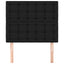 sengegavl sort 100x5x118/128 cm stof
